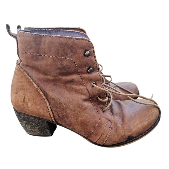 Red or Dead Leather Lace-Up Ankle Boots - Picture 1 of 7